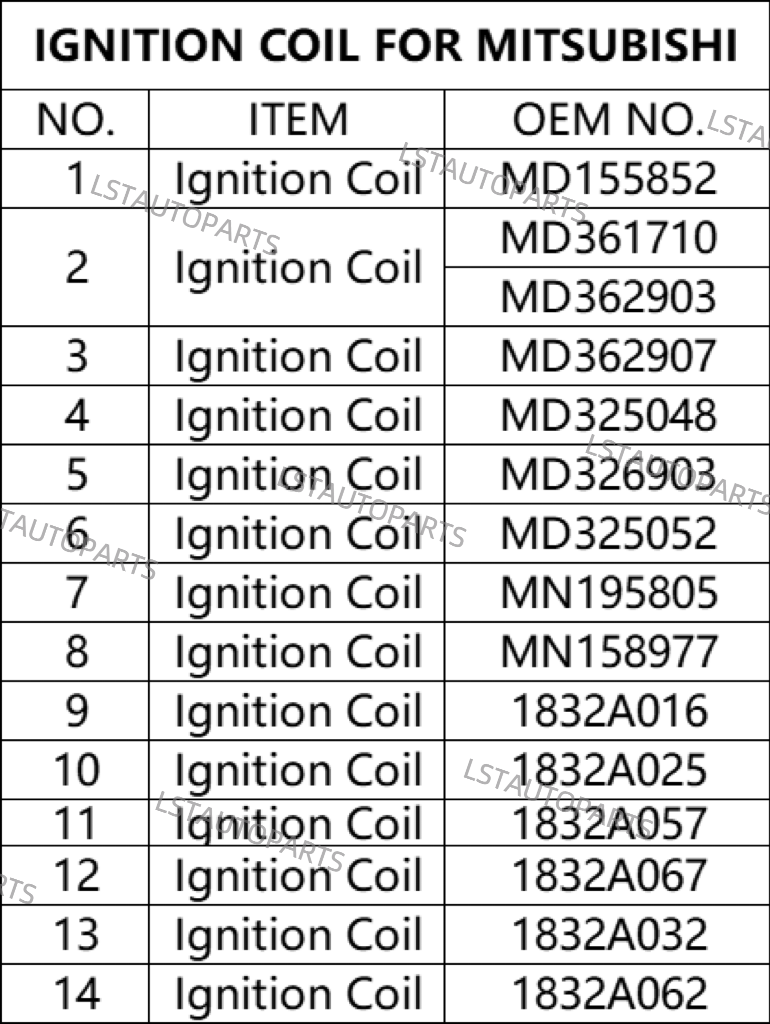 Ignition Coil OEM 1832A016 for Mitsubishi